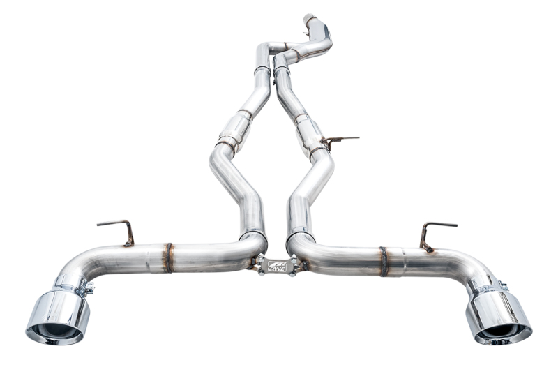 AWE Tuning 2020 Toyota Supra A90 Track Edition Exhaust - 5in Chrome Silver Tips - Image 2