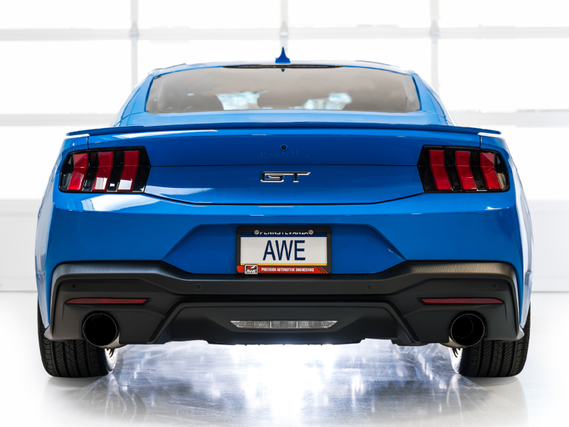 AWE 2024 Ford Mustang GT Fastback S650 RWD Track Edition Catback Exhaust w/ Dual Diamond Black Tips - Image 3