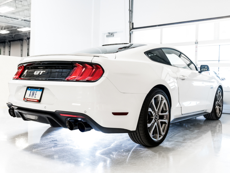 AWE Tuning 2018+ Ford Mustang GT (S550) Cat-back Exhaust - Touring Edition (Quad Diamond Black Tips) - Image 3