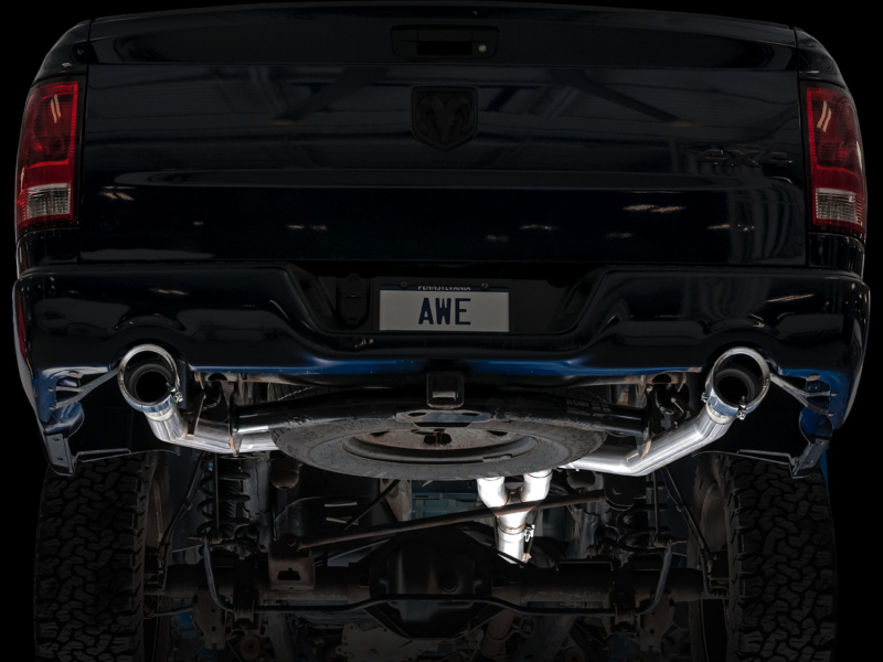 AWE Tuning 09-18 RAM 1500 5.7L (w/Cutouts) 0FG Dual Rear Exit Cat-Back Exhaust - Chrome Silver Tips - Image 9