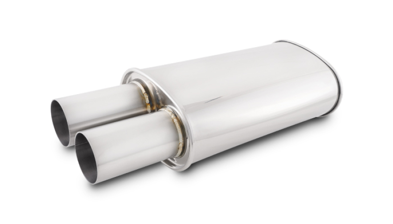 Vibrant Streetpower Oval Muffler w/3.00in Round Straight Cut Tip (2.50in Inlet) - Image 3