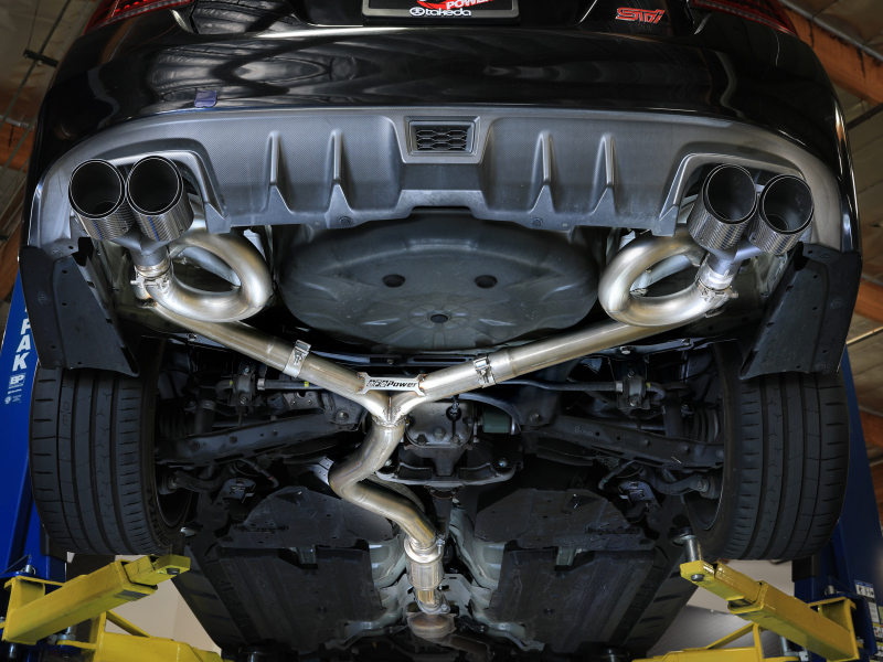 aFe Subaru WRX/STi 15-21 H4-2.0/2.5L Takeda 3in to 2-1/2in Stainless Cat-Back Exhaust Crbn Fiber Tip - Image 7