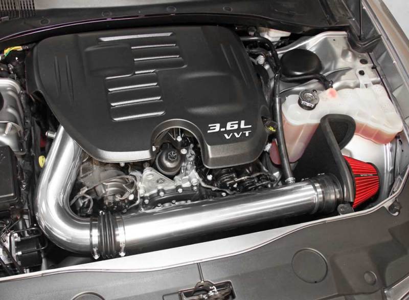 Spectre 11-17 Challenger/Charger 3.6L Air Intake Kit - Polished w/Red Filter - Image 8