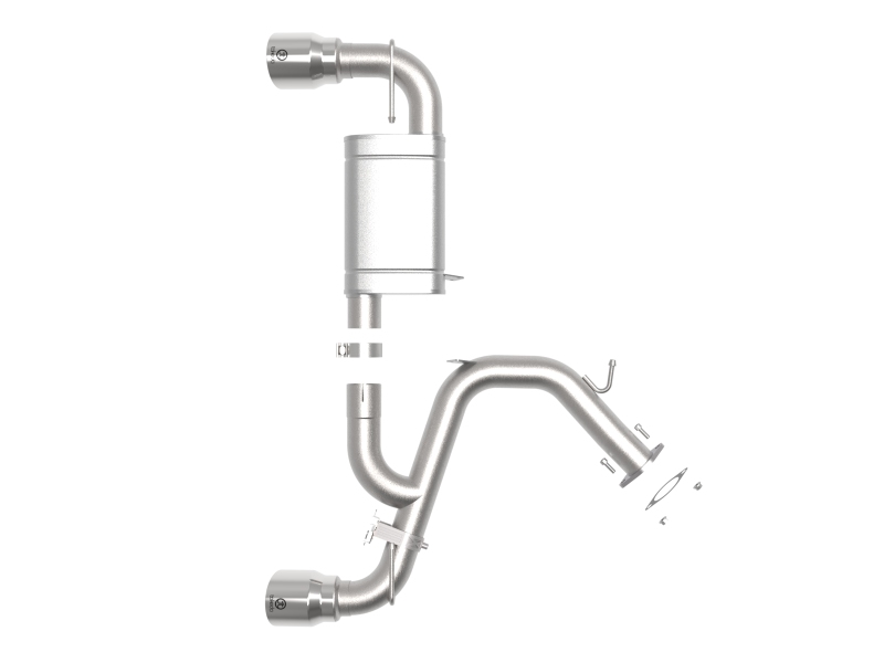 aFe Hyundai Veloster N 21-22 L4-2.0L (t) Takeda Axle-Back Exhaust System- Polished Tips - Image 2