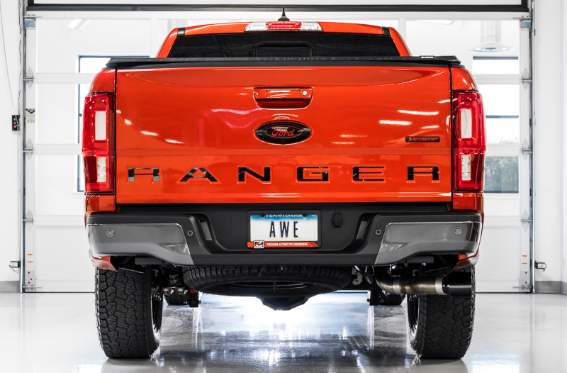 AWE Tuning 2019+ Ford Ranger 0FG Performance Exhaust System w/Diamond Black Tips & Rock Guard - Image 5