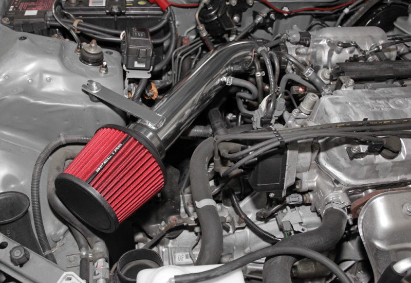 Spectre 92-00 Honda Civic L4-1.6L F/I Air Intake Kit - Polished w/Red Filter - Image 8