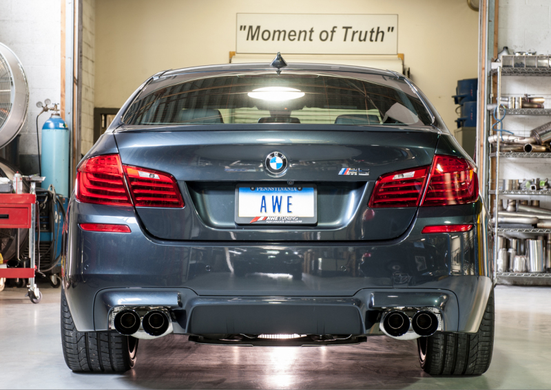 AWE Tuning BMW F10 M5 Touring Edition Axle-Back Exhaust Diamond Black Tips - Image 2