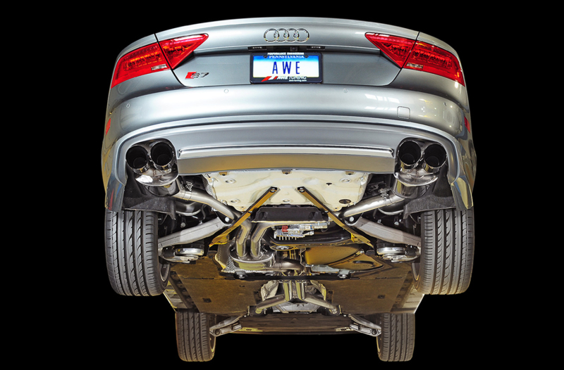 AWE Tuning Audi C7 / C7.5 S7 4.0T Touring Edition Exhaust - Diamond Black Tips - Image 2