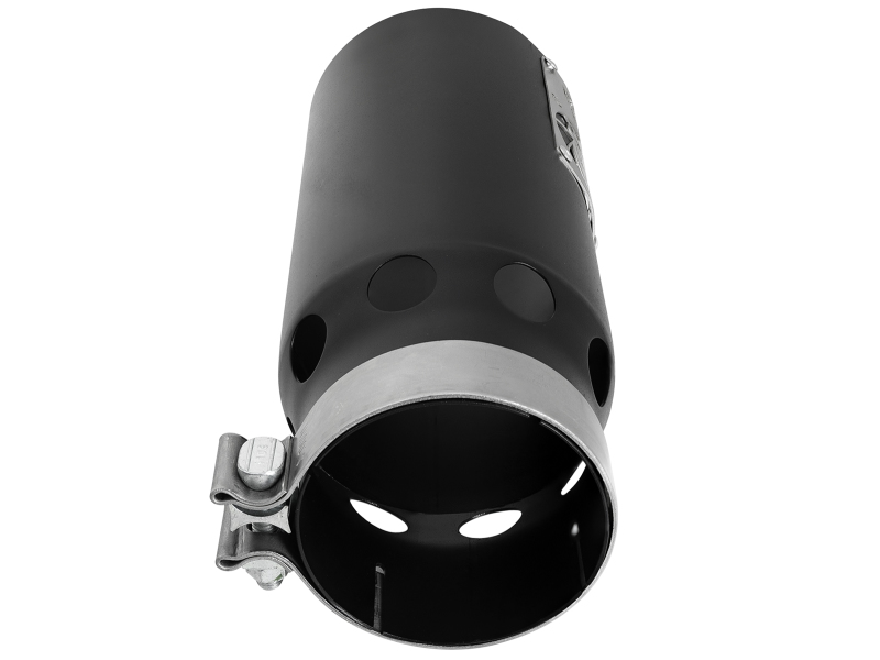 aFe SATURN 4S 4in SS Intercooled Exhaust Tip - Black 4in In x 5in Out x 12in L Bolt-On - Image 3