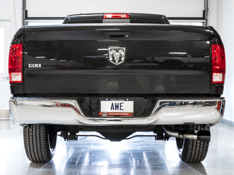 AWE Tuning 09-18 RAM 1500 5.7L (w/o Cutout) 0FG Single Side Exit Cat-Back Exhaust - Diamond Blk Tips - Image 4