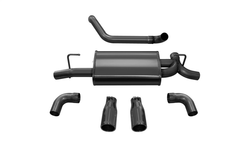 Corsa 2018-2025 Jeep Wrangler JL 2.5in Dual Rear Exit Black Tips Sport Axle-Back Exhaust - Image 3