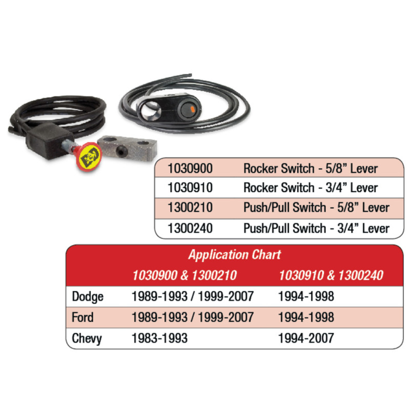 BD Diesel Rocker Switch Kit Exhaust Brake - 5/8in Manual Lever - Image 3