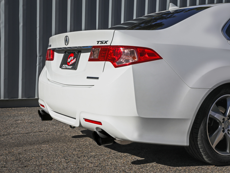 aFe 09-14 Acura TSX L4 2.4L Takeda 2-1/2in To 2-1/4in 304 SS Cat-Back Exhaust System w/ Black Tip - Image 4