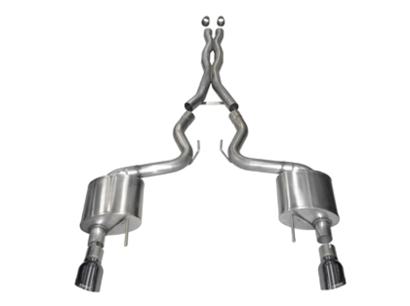Corsa 2015-17 Ford Mustang GT Coupe 5.0L 3in Sport Cat-Back Exhaust Dual Rear Exit w/ Gun Metal Tips - Image 2