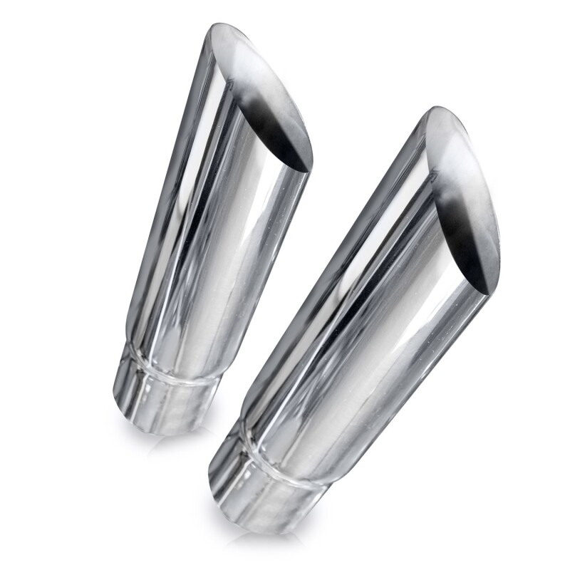 Stainless Works Angle Cut Resonator Tips 2 1/4in ID Inlet 3in Body - Image 2