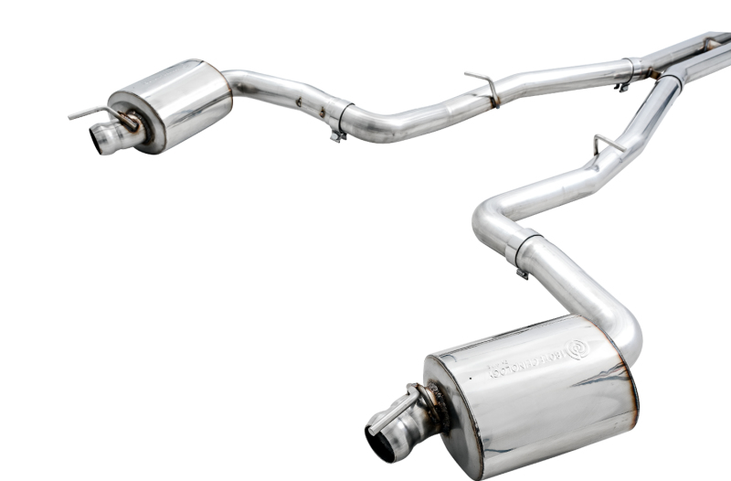AWE Tuning 2017+ Challenger 5.7L Touring Edition Exhaust - Non-Resonated - Chrome Silver Quad Tips - Image 4