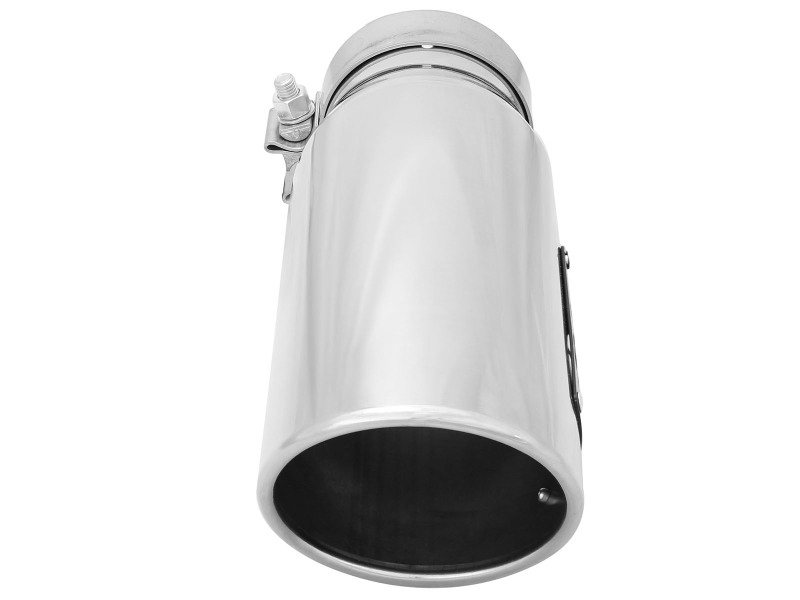 aFe MACH Force-Xp Universal Exhaust Tip 3-1/2Inlet x 4-1/2IN Outlet x 12IN L Polished Left Side Exit - Image 3