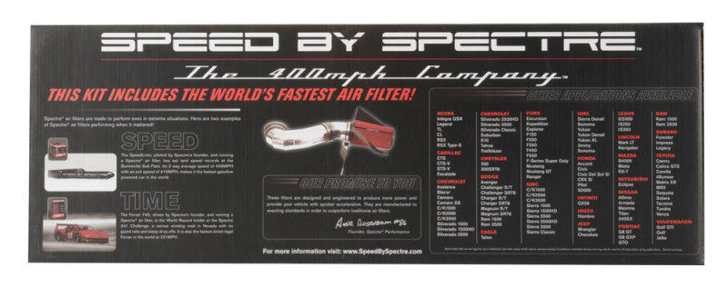 Spectre 05-09 Ford Mustang GT V8-4.6L F/I Air Intake Kit - Polished w/Red Filter - Image 3
