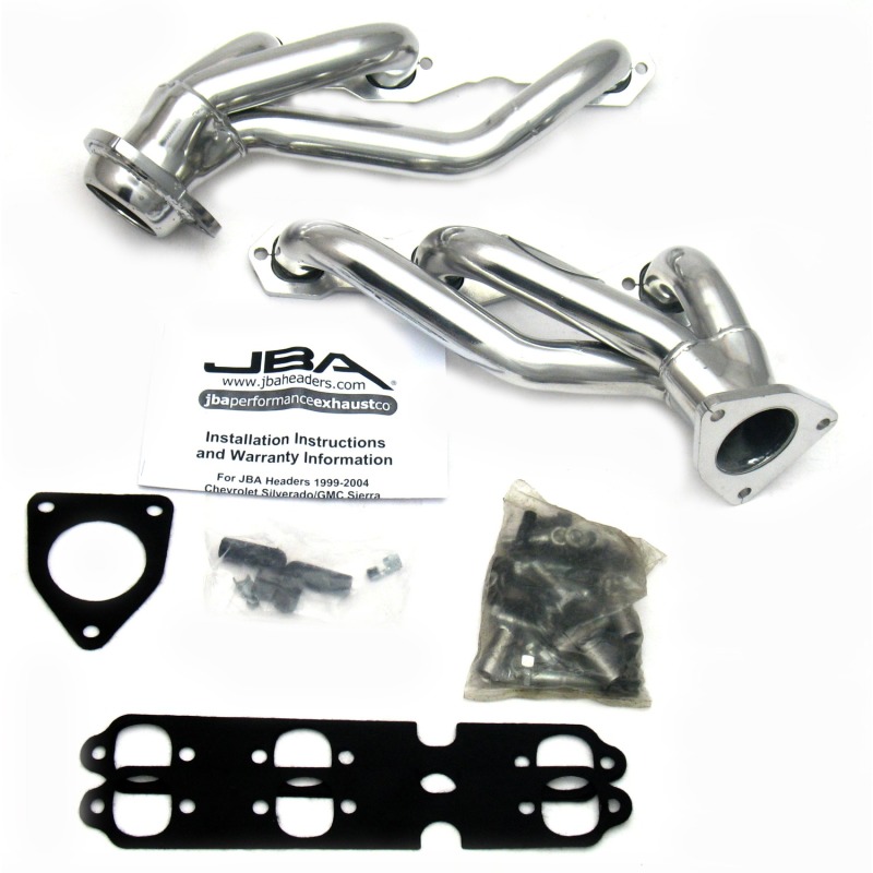JBA 03-13 GM Truck 4.3L V6 1-1/2in Primary Silver Ctd Cat4Ward Header - Image 2