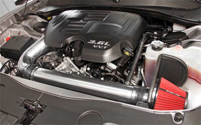 Spectre 11-17 Challenger/Charger 3.6L Air Intake Kit - Polished w/Red Filter - Image 4
