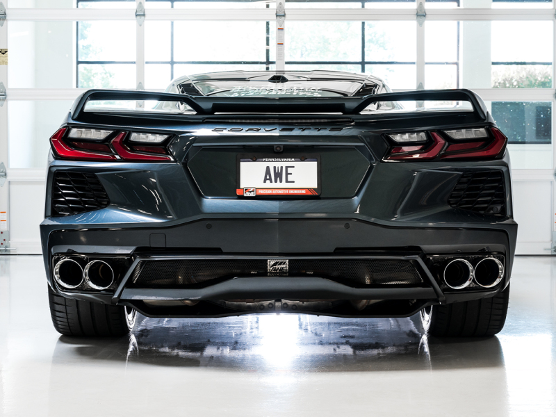 AWE Tuning 2020 Chevrolet Corvette (C8) Track Edition Exhaust - Quad Chrome Silver Tips - Image 4
