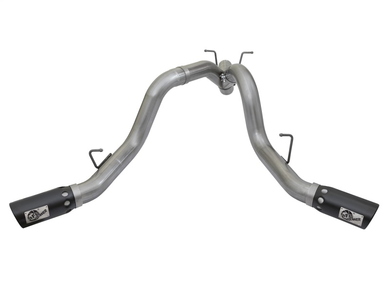 aFe LARGE BORE-HD 4in 409-SS DPF-Back Exhaust w/Dual Black Tips 2017 GM Duramax V8-6.6L (td) L5P - Image 2