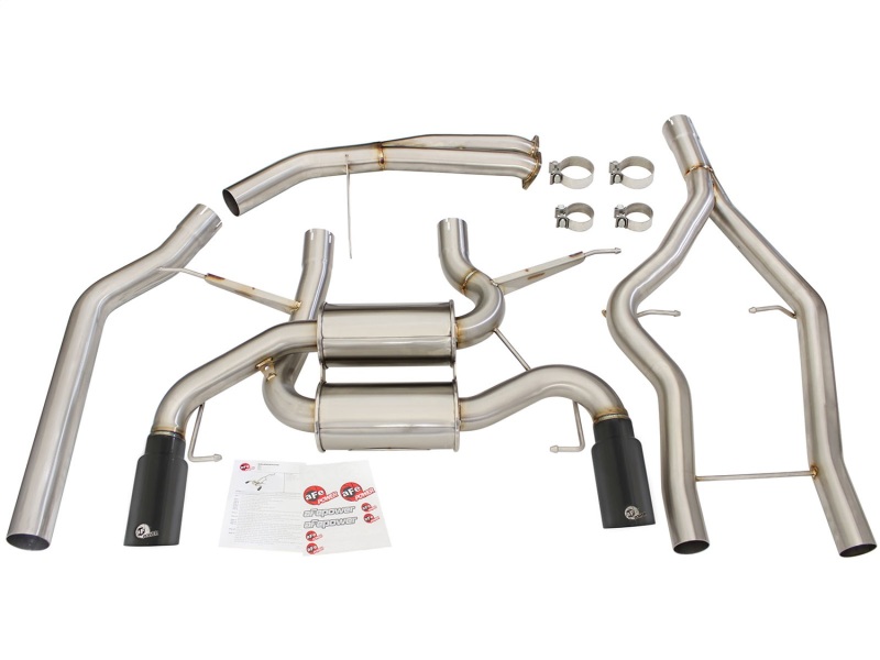 aFe MACHForce XP SS-304 Black Tip 3.0in-2.5in Dia Cat Back Exhaust 11-13 BMW 335i (E90/E92) 3.0L - Image 4