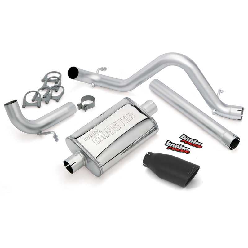 Banks Power 12-15 Jeep 3.6L Wrangler Unlimited - 4dr Monster Exh Sys - SS Single Exh w/ Black Tip - Image 2