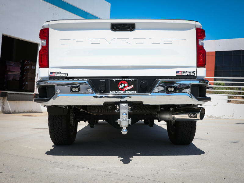 aFe Large Bore-HD 5 IN 409 SS DPF-Back Exhaust System w/Polished Tip 20-23 GM Truck V8-6.6L - Image 5