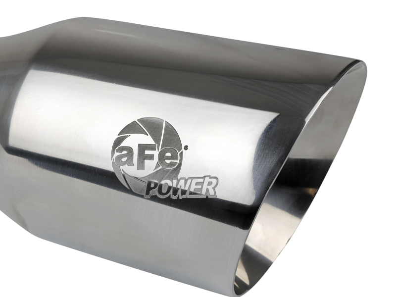 aFe MACH Force-Xp Univ 304 SS Double-Wall Clamp-On Exhaust Tip - Polished - 3in Inlet - 4.5in Outlet - Image 5