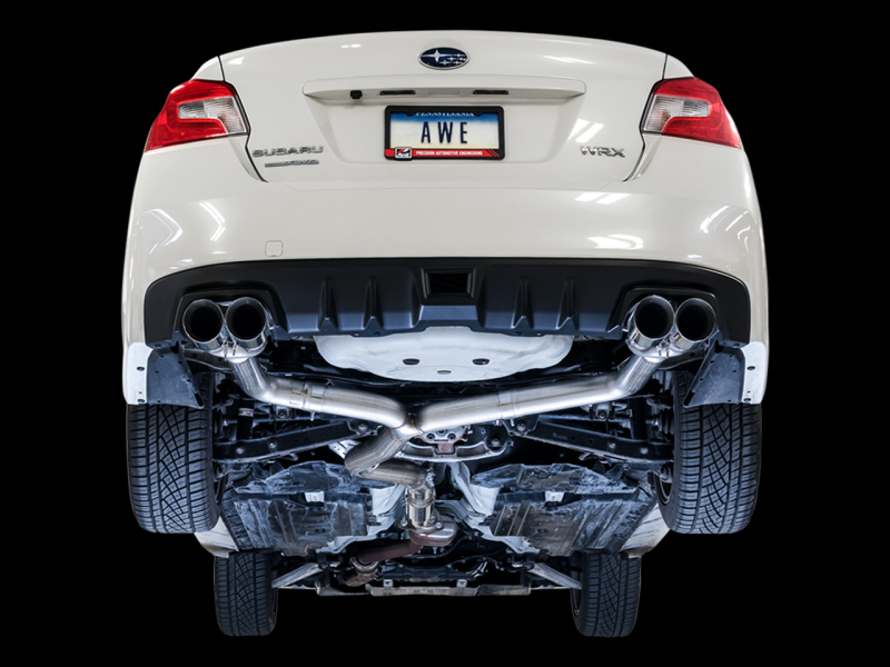 AWE Tuning Subaru WRX/STI VA/GV Sedan Track Edition Exhaust - Chrome Silver Tips (102mm) - Image 6
