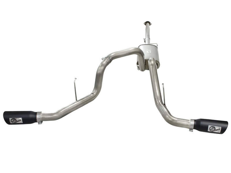 aFe MACHForce XP Exhaust 3in SS Dual Side Exit CB w/ Black Tips 11-14 Ford F150 EcoBoost V6-3.5L TT - Image 4