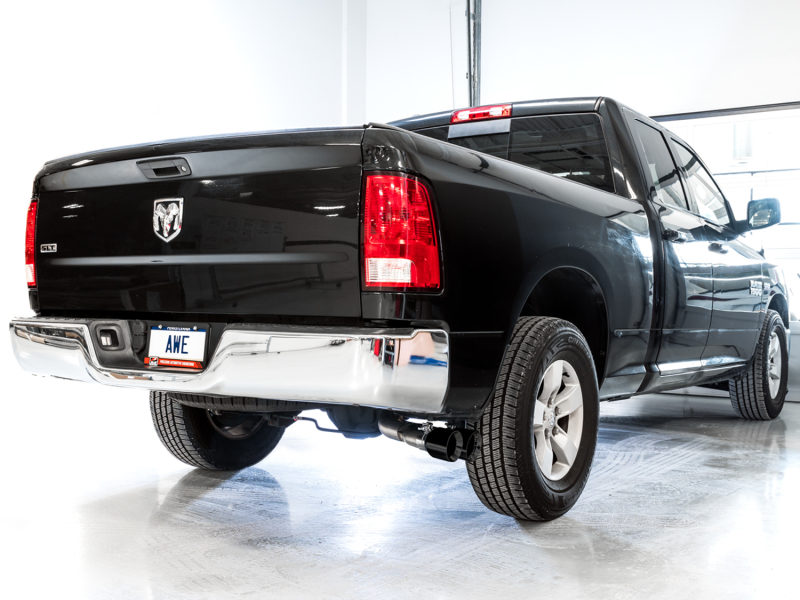 AWE Tuning 09-18 RAM 1500 5.7L (w/o Cutout) 0FG Single Side Exit Cat-Back Exhaust - Diamond Blk Tips - Image 3