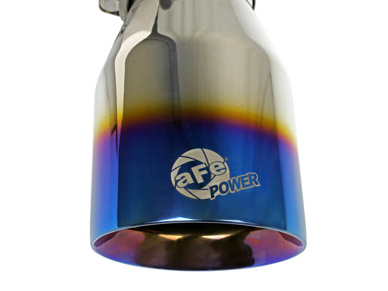 aFe Mach Force XP 304 Stainless Steel Clamp-On Exhaust Tip 2.5in Inlet / 4in Outlet - Blue Flame - Image 5