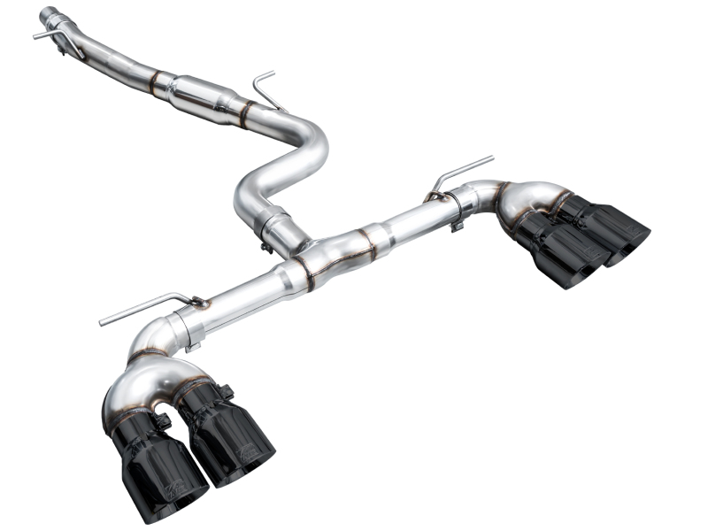 AWE MK8 Volkswagen Golf R 3in Track Edition Quad Exhaust - Diamond Black Tips - Image 8