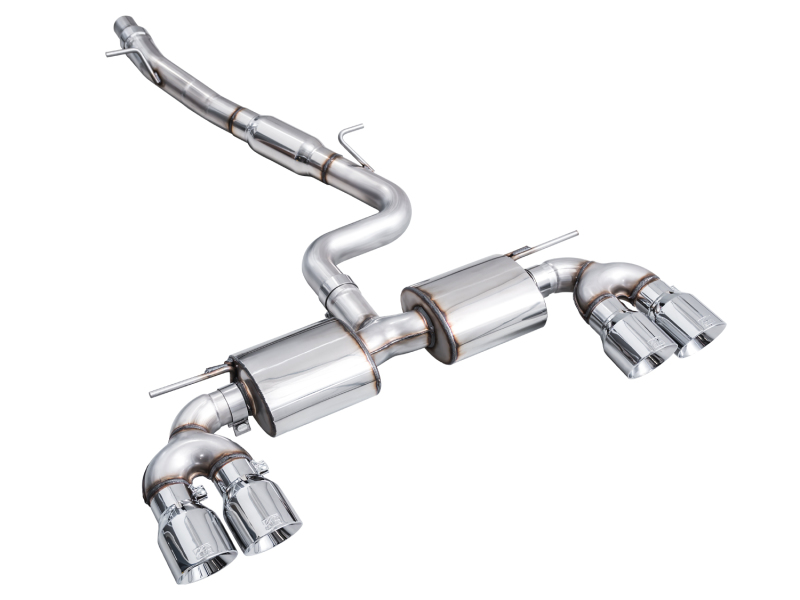 AWE MK8 Volkswagen Golf R 3in Touring Edition Quad Exhaust - Chrome Silver Tips - Image 8