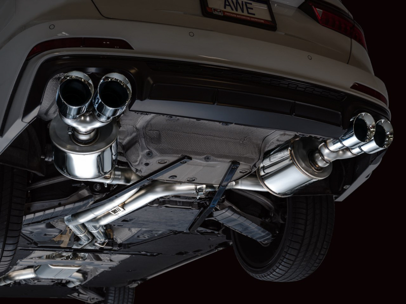 AWE Tuning 19-23 Audi C8 S6/S7 2.9T V6 AWD Touring Edition Exhaust - Chrome Silver Tips - Image 9
