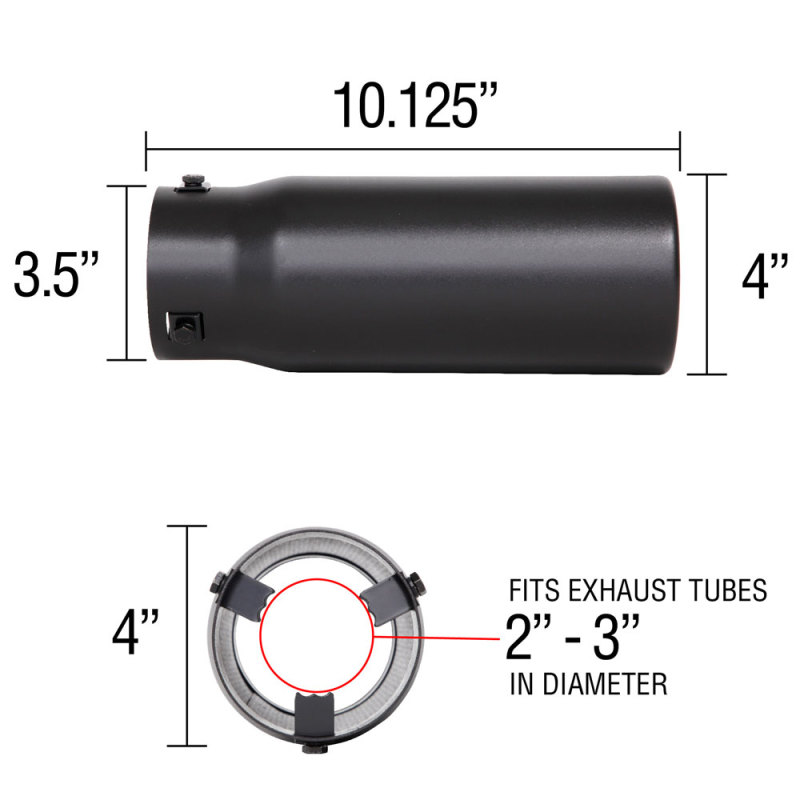Spectre Exhaust Tip 4in. Resonated - Black - Image 6
