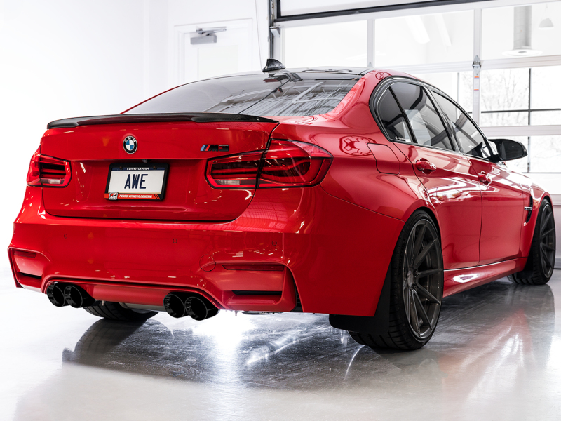 AWE Tuning BMW F8X M3/M4 Track Edition Catback Exhaust - Diamond Black Tips - Image 2
