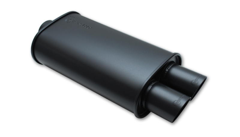 Vibrant StreetPower FLAT BLACK Oval Muffler with Dual 3in Outlets - 2.5in inlet I.D. - Image 2