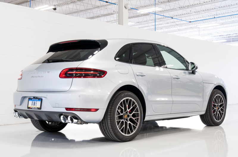 AWE Tuning Porsche Macan Track Edition Exhaust System - Chrome Silver 102mm Tips - Image 3