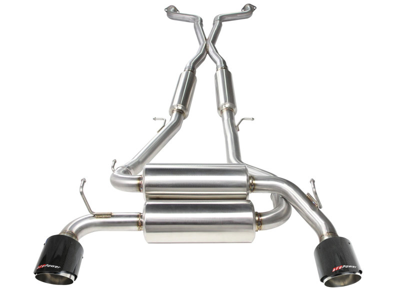 aFe Takeda 2-1/2in 304SS Cat-Back Exhaust Infiniti G37 08-13/Q60 14-15 V6-3.7 w/ Carbon Fiber Tips - Image 3