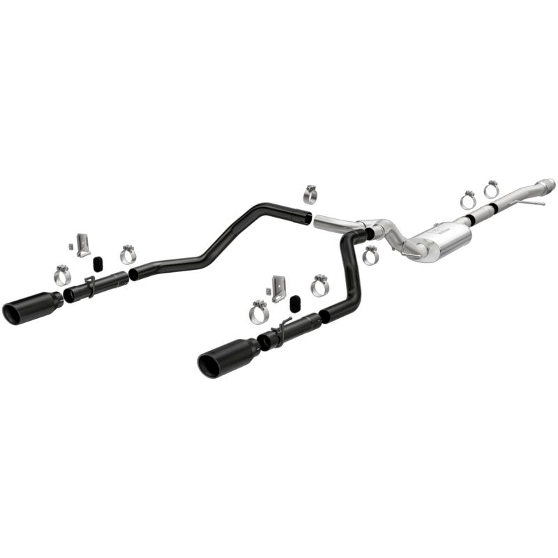 MagnaFlow 2019 Chevy Silverado 1500 V8 5.3L/V6 4.3L Street Series Dual Exit Exhaust w/ Black Tips - Image 2