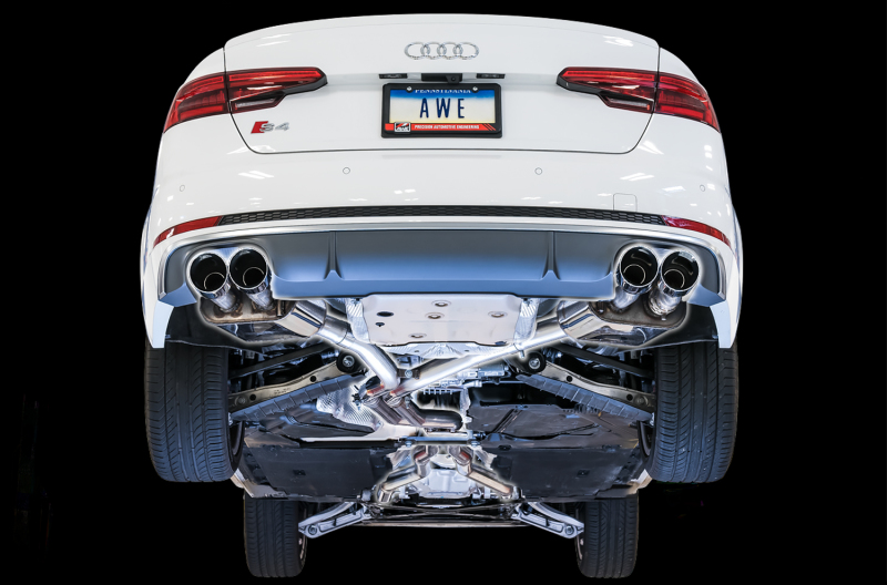 AWE Tuning Audi B9 S4 SwitchPath Exhaust - Non-Resonated (Silver 102mm Tips) - Image 3