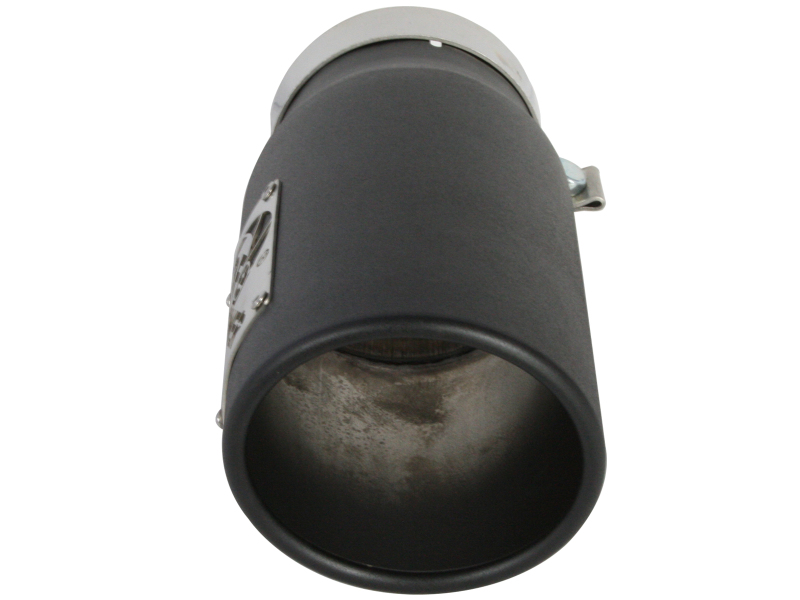 aFe Power Diesel Exhaust Tip Black- 4 in In x 5 out X 12 in Long Bolt On (Right) - Image 2