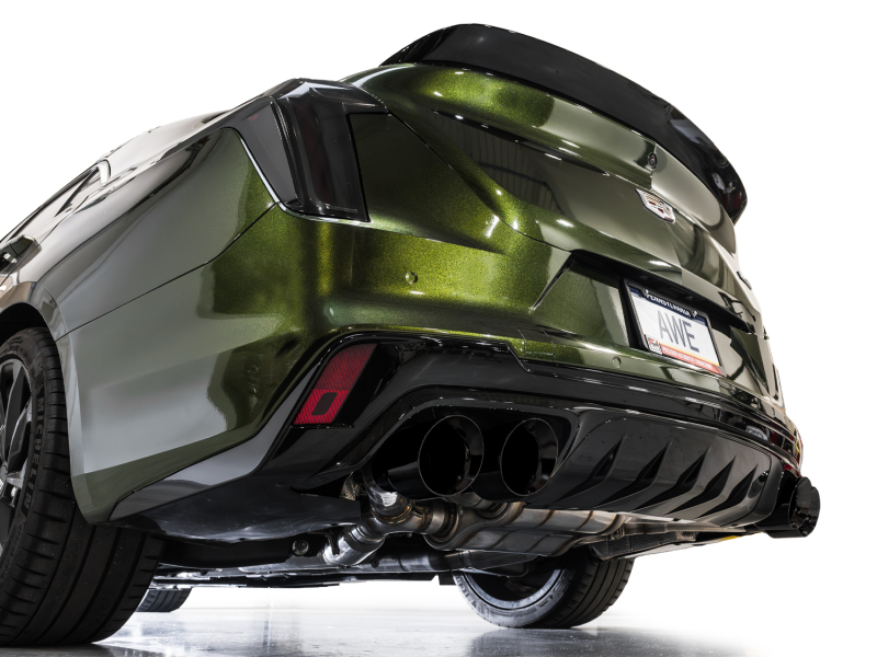 AWE Tuning 2021+ Cadillac CT4-V Blackwing SwitchPath Exhaust - Diamond Black Tips - Image 7