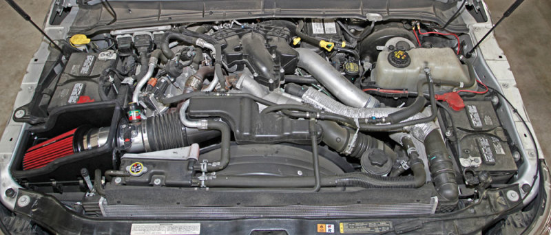 Spectre 11-14 Ford F-Series SD V8-6.7L DSL Air Intake Kit - Polished w/Red Filter - Image 9