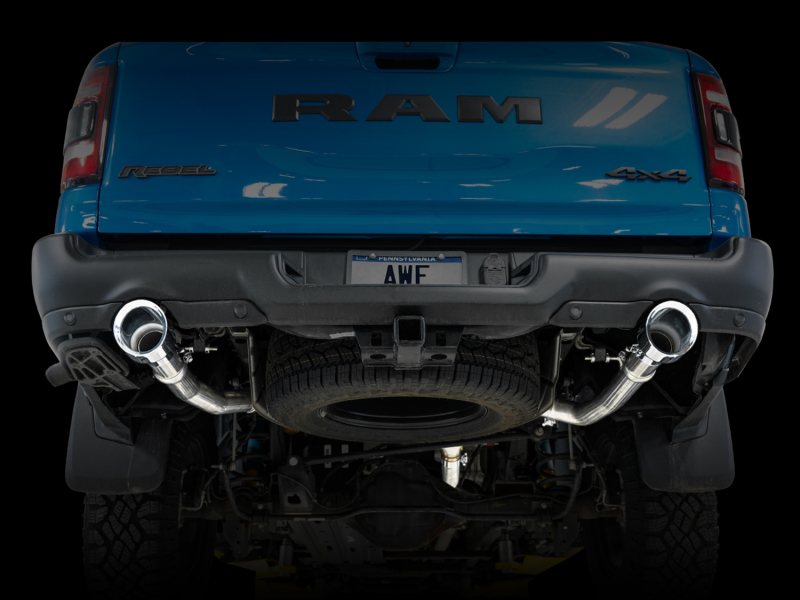 AWE Tuning 19-21 RAM 1500 5.7L (w/Cutouts) 0FG Dual Rear Exit Cat-Back Exhaust - Chrome Silver Tips - Image 9