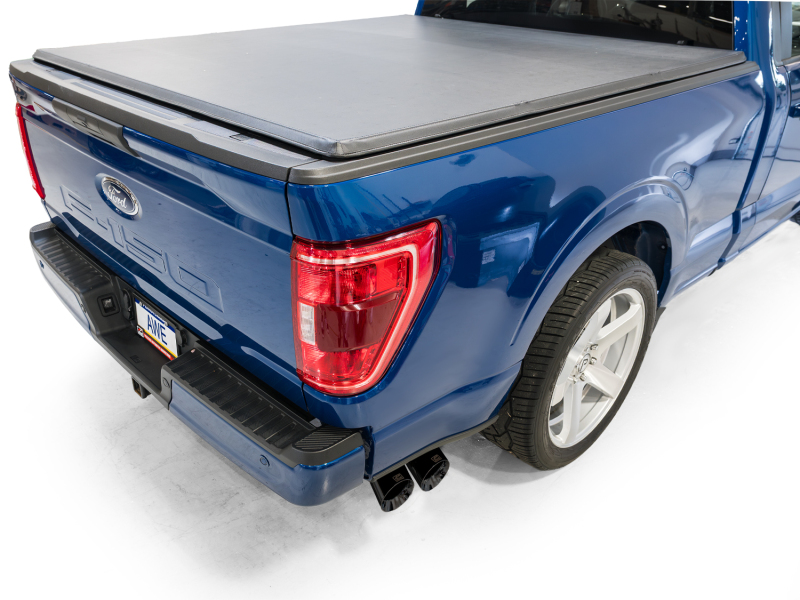 AWE 21-25 Ford F150 (14th Gen Reg Cab) Cat-Back Exhaust - 4.5in Dual Side Exit Diamond Black Tips - Image 6