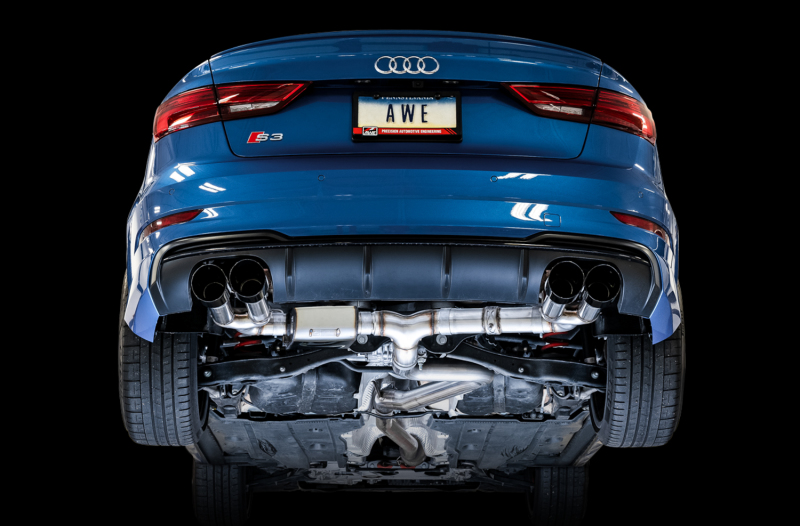 AWE Tuning Audi 8V S3 SwitchPath Exhaust w/Diamond Black Tips 102mm - Image 2
